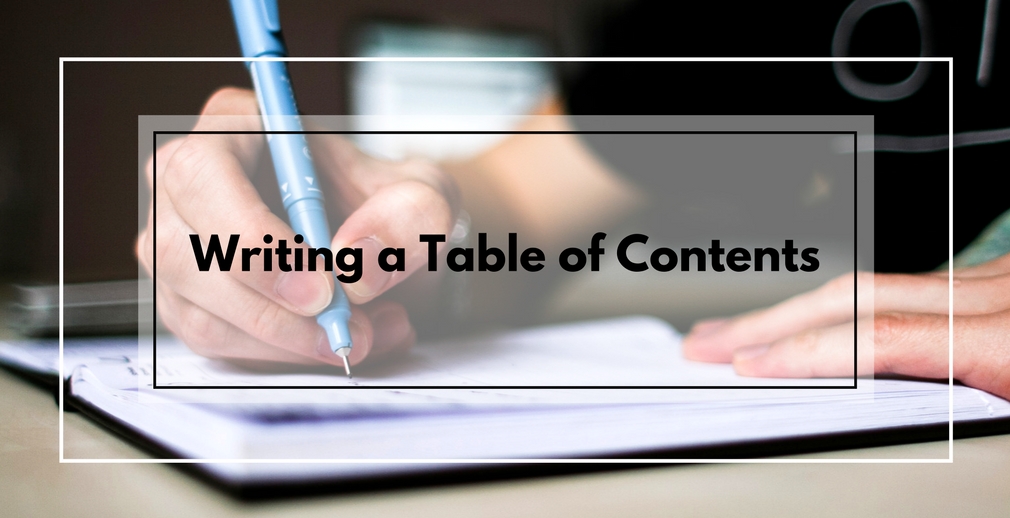 Writing a Table of Contents